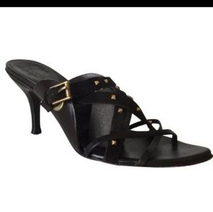 Gucci studded suede strappy heels